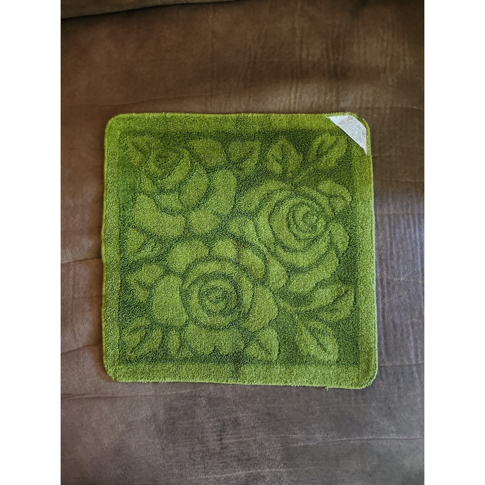 fieldcrest green imperial rose washcloth vintage